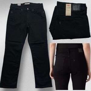 Levi's Classic Straight Mid-Rise Women's Size 14M Black Stretch Denim Jeans